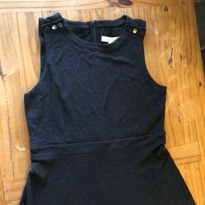 Loft Slate Grey Button Accent Dress NWT